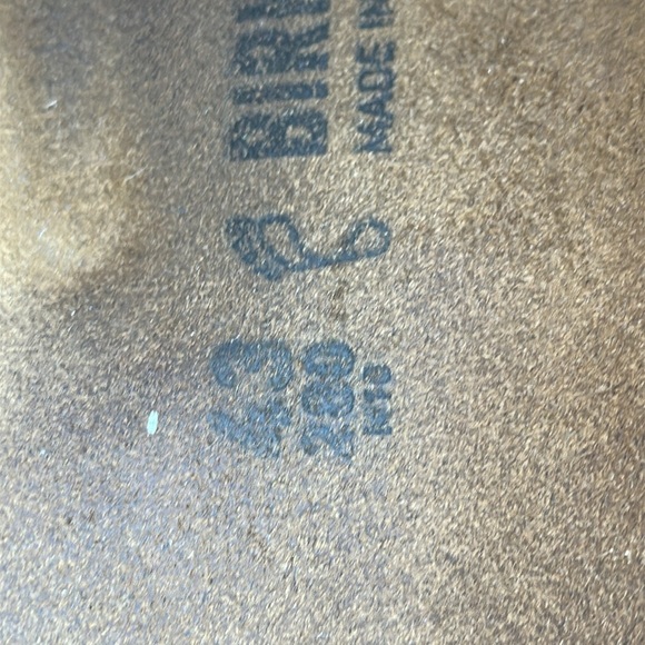 Birkenstock Arizona Suede Leather Taupe Green Two Strap Sandals Size 43 Mens 10 - Picture 4 of 11